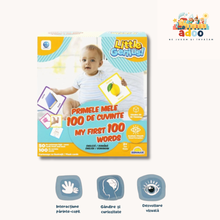 1-2 ani - Joc de memorie, Primele mele 100 de cuvinte, Smile Games, 50 piese