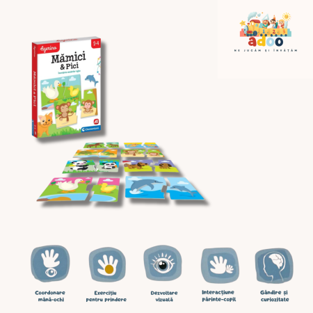 1-2 ani - Joc educativ Agerino "Mamici si Pici" - Clementoni