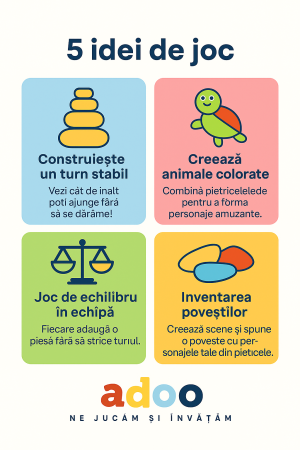 Joc indemanare si stivuire, Pietricele colorate 11 piese [1]