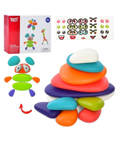 Joc indemanare si stivuire, Pietricele colorate 11 piese [5]