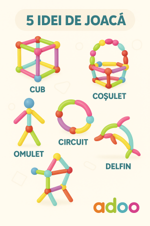 Jucarie antistres inele magnetice, 3 piese, Multicolor [2]