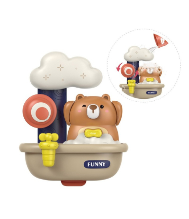 Jucarie de baie Ursulet in cada cu spuma, 29 cm, Jucarie interactiva, Multicolor [3]