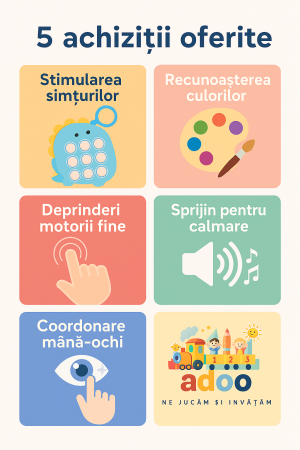 Jucarie interactiva Pop It Gopher cu lumini si muzica, tip breloc, model dinozaur, material silicon si ABS, albastru [2]