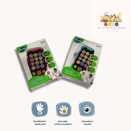 6–12 luni - Jucărie tip telefon pentru copii – învățare prin joacă cu lumini și sunete