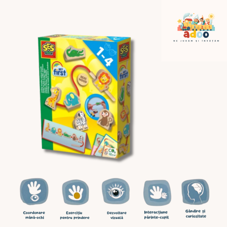 1-2 ani - My first - Set de insirat animale din lemn