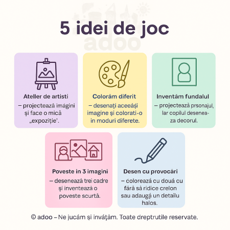 Proiector cu 14 imagini si creioane colorate Gabby's Dollhouse [1]