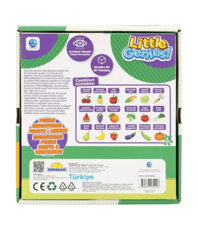 Puzzle educational cu fructe si legume, Smile Games, 36 piese [2]