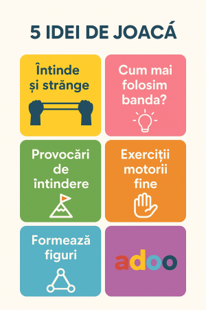 Set 2 Jucării Senzoriale – Benzi Elastice Stretchy Rope, 28 cm [1]