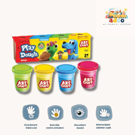 3-4 ani - SET 4 CUTII CU PASTA MODELATOARE,560GR