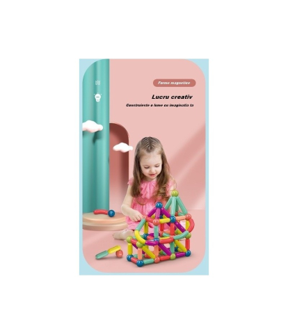 Set 42 de Piese Magnetice de Construcție Flippy, puzzle cu forme, multicolor [2]