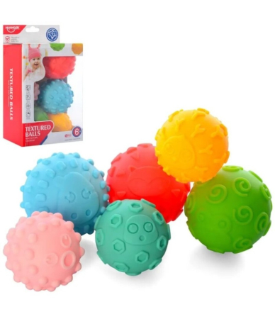 Set 6 mingi moi pentru bebelusi cu texturi si culori diferite [3]