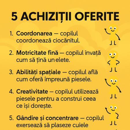 Set constructie copii - Jucarie de indemanare cu ciocan si cuie - Hammer Tic Fantezie [1]