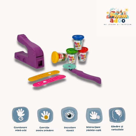 3-4 ani - Set de joaca cu 11 piese de design cu plastilina, Crafy, 200 g