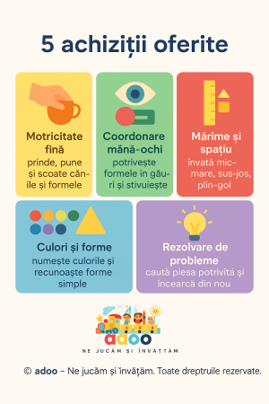 Set educativ de Stivuire si Sortare, Turnul cu animalute si cutie de depozitare, 15 piese [1]