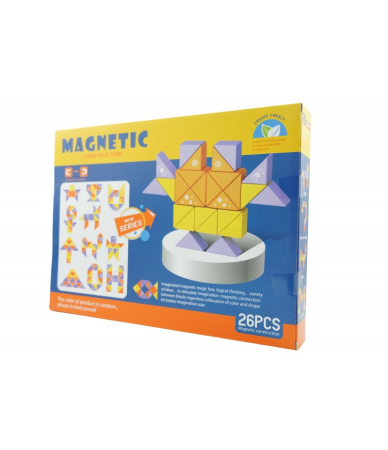 Set inteligent de constructie cu piese magnetice, 26 piese, pentru copii, +3 ani, multicolor [2]
