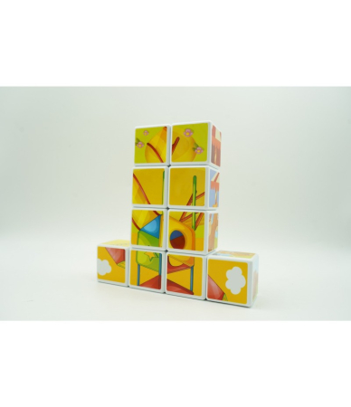 Set inteligent de cuburi magnetice pentru copii, 10 piese, cutie depozitare, puzzle parc de distractii, +3 ani, multicolor [3]