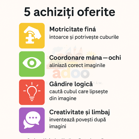 Set inteligent de cuburi magnetice pentru copii, 10 piese, cutie depozitare, puzzle parc de distractii, +3 ani, multicolor [1]