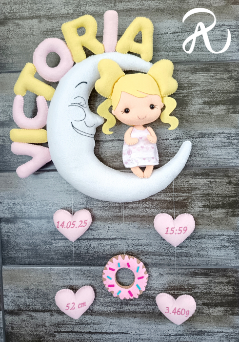 Decor personalizat - fetita pe luna [2]