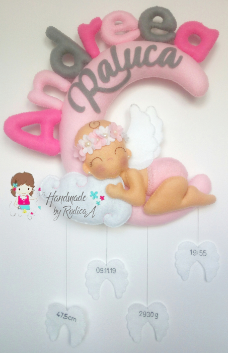 Decor personalizat - fetite - ingeras pe luna [2]