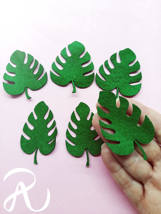 Frunze din fetru tip rododendron 6 cm [4]