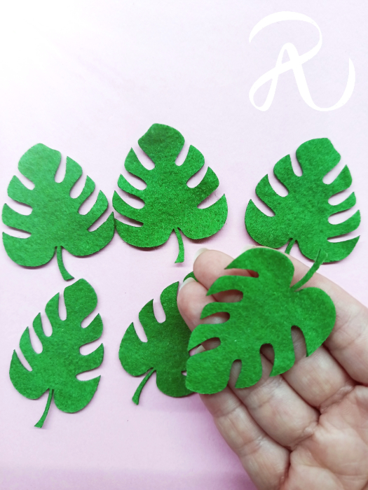 Frunze din fetru tip rododendron 6 cm [3]