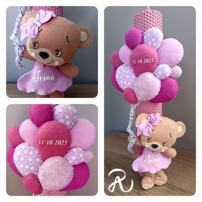 Lumanare botez fetita - ursulet [2]