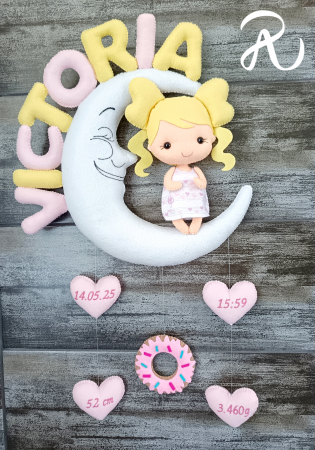 Decor personalizat - fetita pe luna [1]