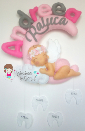 Decor personalizat - fetite - ingeras pe luna [1]