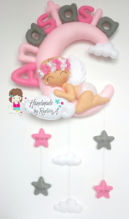 Pentru fetite - Decor personalizat - fetite - ingeras pe luna