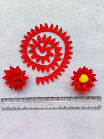 ACCESORII DIY - Floare fetru - model 03 - 3 buc/set