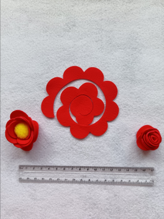 ACCESORII DIY - Floare fetru - model 02 - 3buc/set