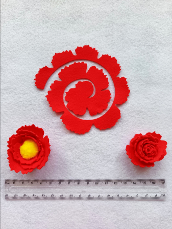 ACCESORII DIY - Floare fetru - model 05 - 3 buc/set