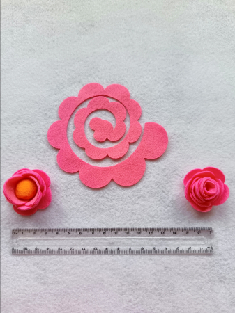 ACCESORII DIY - Floare fetru - model 06 - 3 buc/set