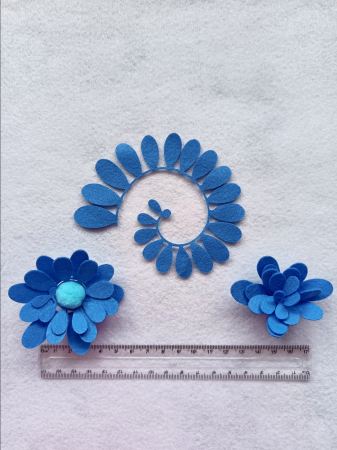 ACCESORII DIY - Floare fetru - model 07 - 3 buc/set