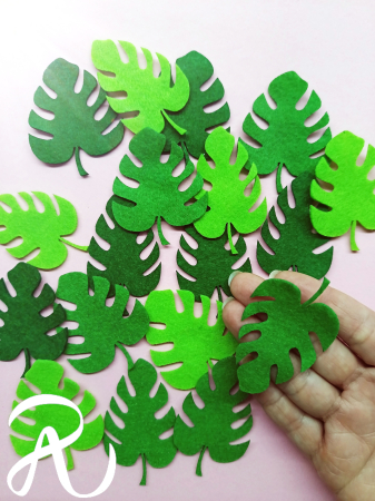 ACCESORII DIY - Frunze din fetru tip rododendron 6 cm