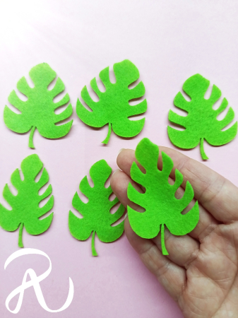 Frunze din fetru tip rododendron 6 cm [1]