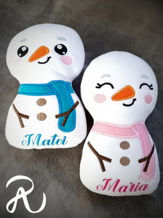 Jucarii personalizate - Om de zapada - baiat - personalizat cu nume brodat