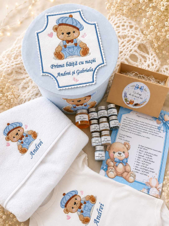Prima baita cu nasii - Set prima baita cu nasii baiat - ursulet elegant
