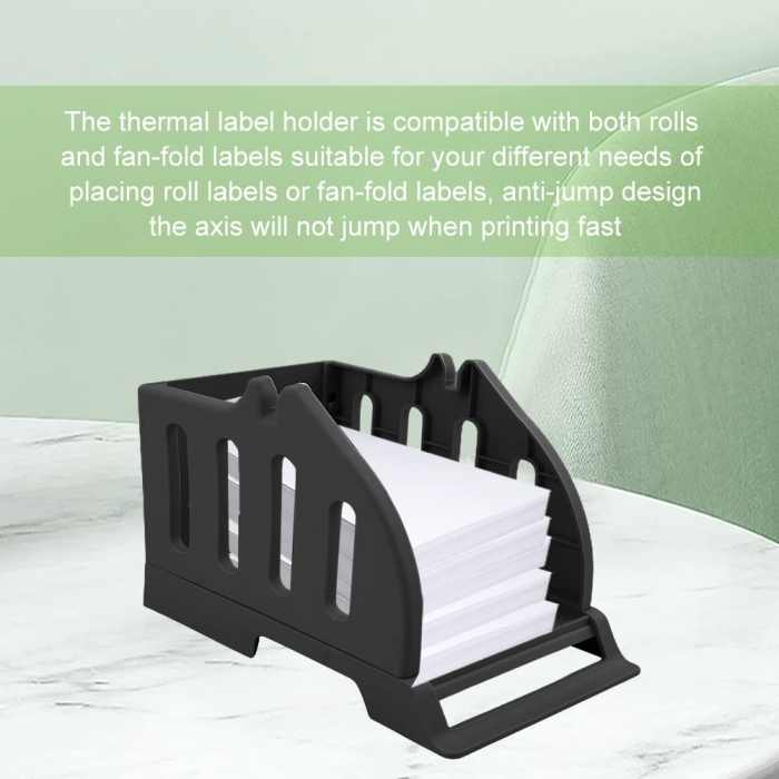 Suport etichete autoadezive 2 in 1 AdyMel® – pentru imprimanta termica, rola si stivuite, negru. [5]