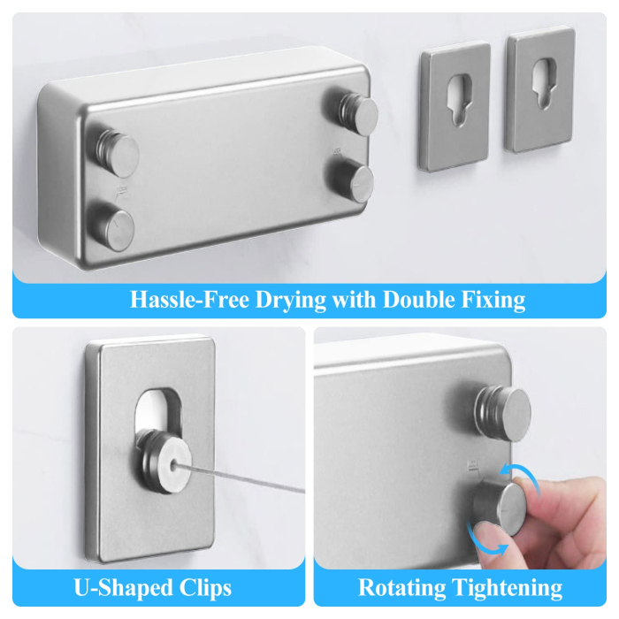 Uscator de rufe retractabil AdyMel® – 2 sfori otel, 4.2 m [4]