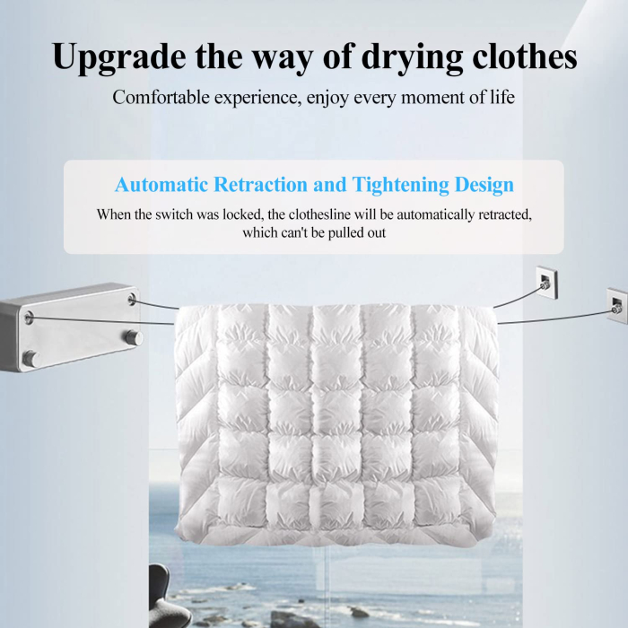 Uscator de rufe retractabil AdyMel® – 2 sfori otel, 4.2 m [3]