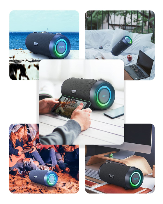 Boxa portabila profesionala MIFA® 60W – pure bass, HiFi, IPX7, RGB, 30h. [7]