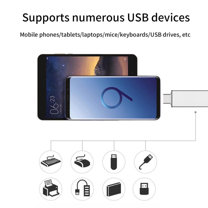 Adaptor USB Type C si Type A AdyMel® – hub aluminiu, USB 3.0, gri. [3]