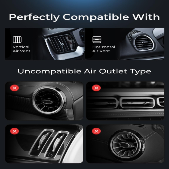 Incarcator auto wireless LISEN® IQ 2 – MagSafe 15W, rotire 360°, negru. [7]