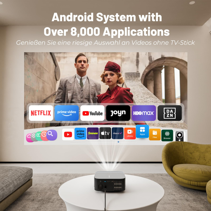 Videoproiector Android ZOOMCAT® – Netflix licentiat, Hifi Speaker, 4K Home Cinema. [2]