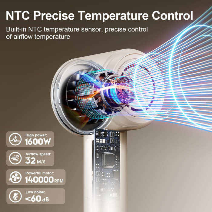 Uscator de par profesional – 500 milioane ioni negativi, motor 140.000 RPM, bej. [2]