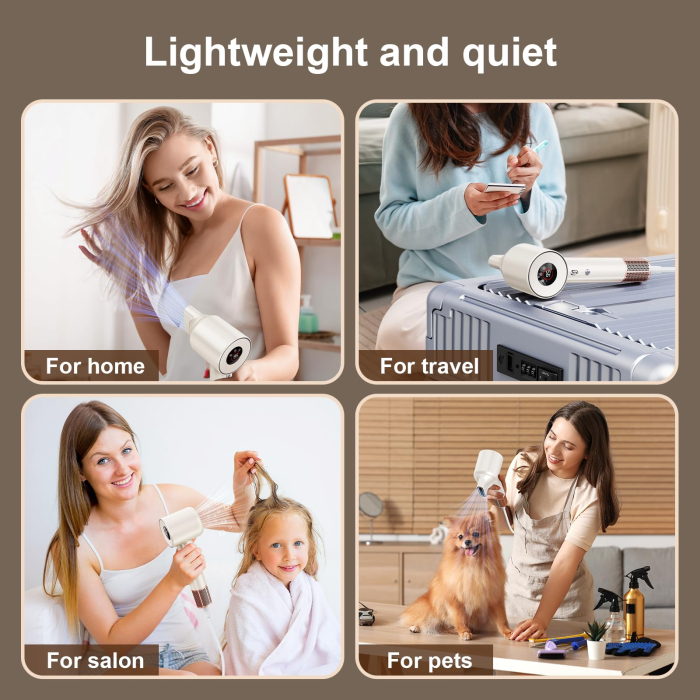 Uscator de par profesional – 500 milioane ioni negativi, motor 140.000 RPM, bej. [6]