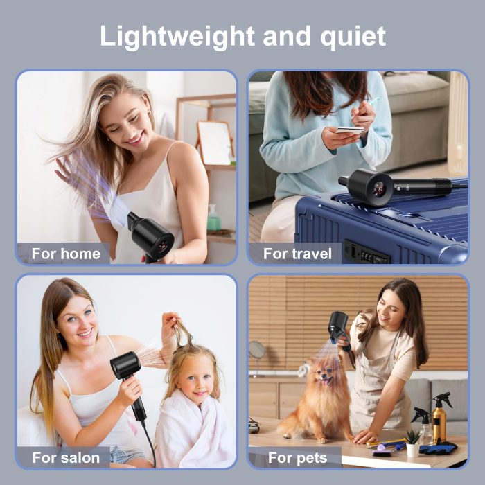 Uscator de par profesional – 500 milioane ioni negativi, motor 140.000 RPM, negru. [6]