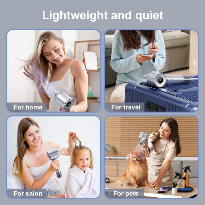 Uscator de par profesional – 500 milioane ioni negativi, motor 140.000 RPM, gri. [6]