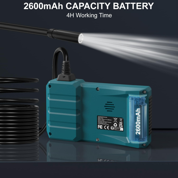 Endoscop industrial profesional HANMATEK® 1080P – IP67, SD 32GB, cablu 5 m, LED reglabil. [7]